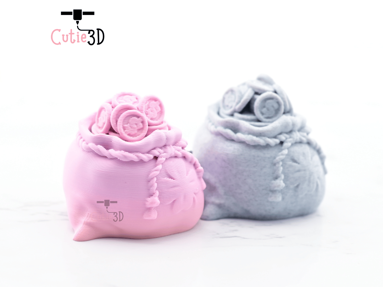 Digital Downloads - Cutie3D Keycap Fidget Clicker Lucky Gold Bag Keychain - Cute Backpack Keychain