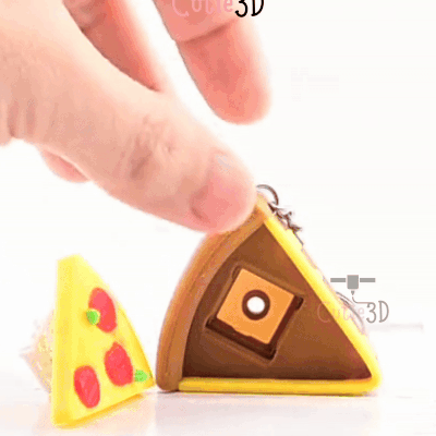 Digital Downloads - Cutie3D Keycap Fidget Clicker Pizza Slice Keychain - Cute Backpack Keychain