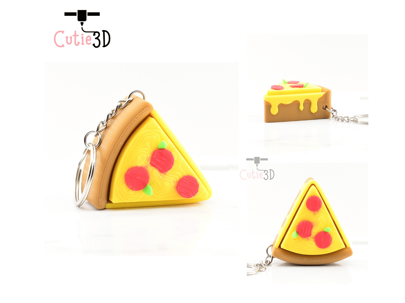 Digital Downloads - Cutie3D Keycap Fidget Clicker Pizza Slice Keychain - Cute Backpack Keychain