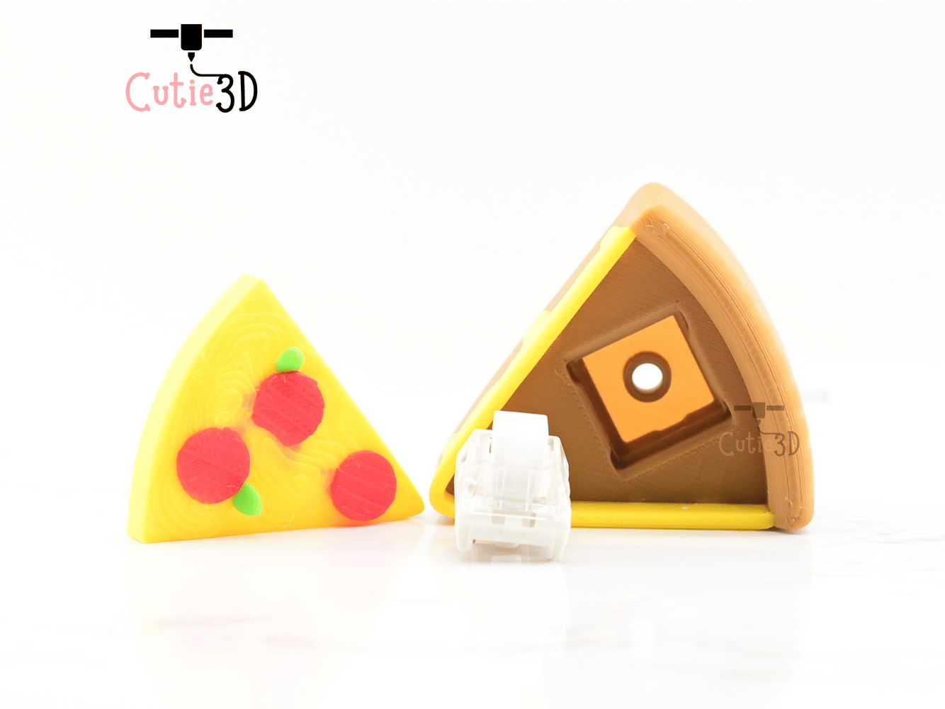 Digital Downloads - Cutie3D Keycap Fidget Clicker Pizza Slice Keychain - Cute Backpack Keychain