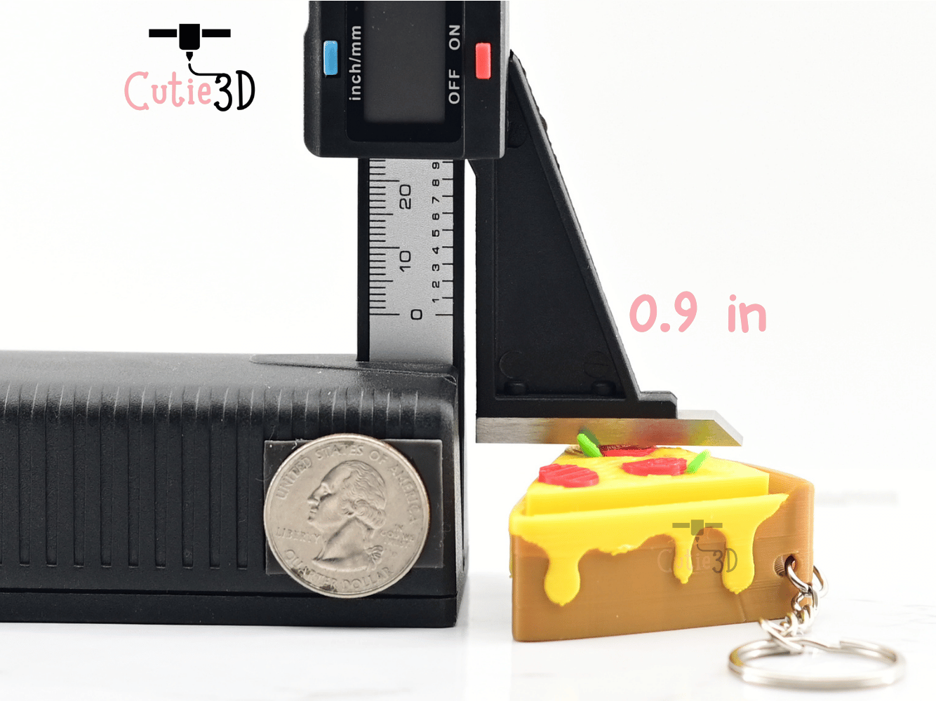 Digital Downloads - Cutie3D Keycap Fidget Clicker Pizza Slice Keychain - Cute Backpack Keychain