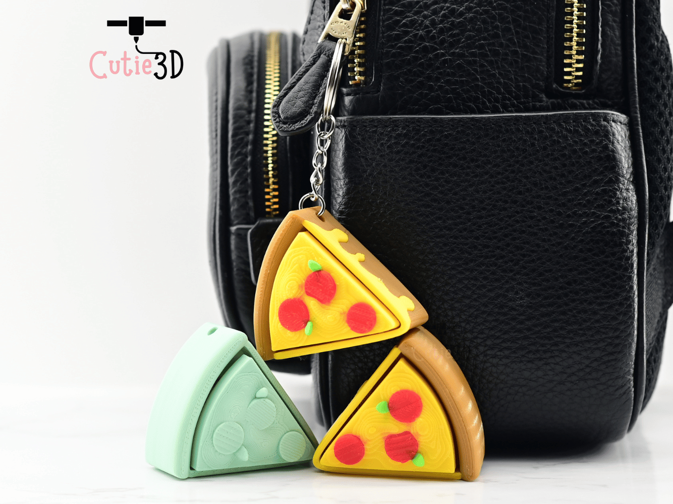 Digital Downloads - Cutie3D Keycap Fidget Clicker Pizza Slice Keychain - Cute Backpack Keychain
