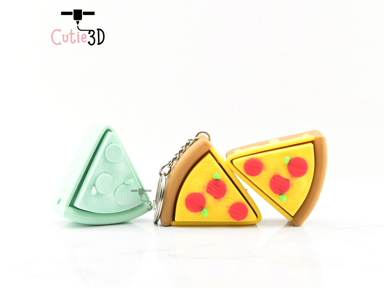 Digital Downloads - Cutie3D Keycap Fidget Clicker Pizza Slice Keychain - Cute Backpack Keychain