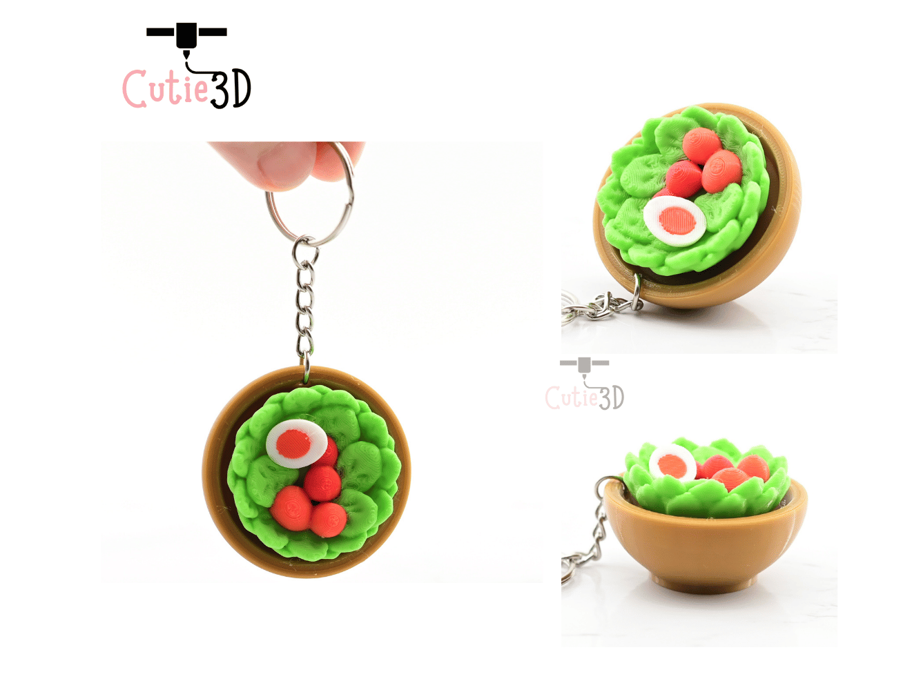 Digital Downloads - Cutie3D Keycap Fidget Clicker Salad Bowl Keychain - Cute Backpack Keychain