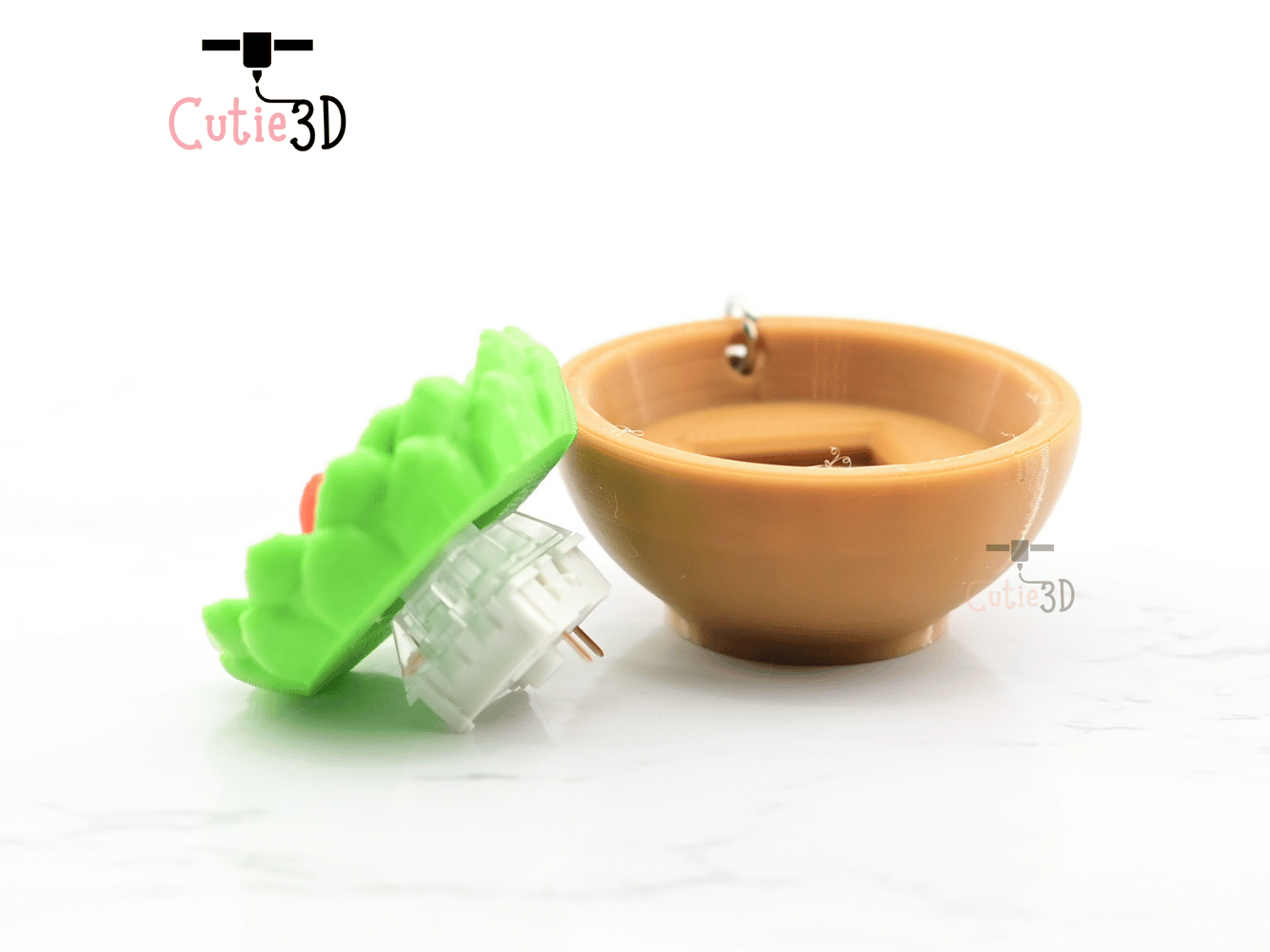 Digital Downloads - Cutie3D Keycap Fidget Clicker Salad Bowl Keychain - Cute Backpack Keychain