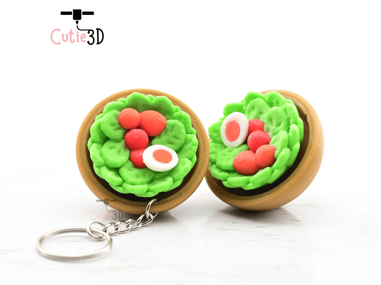 Digital Downloads - Cutie3D Keycap Fidget Clicker Salad Bowl Keychain - Cute Backpack Keychain