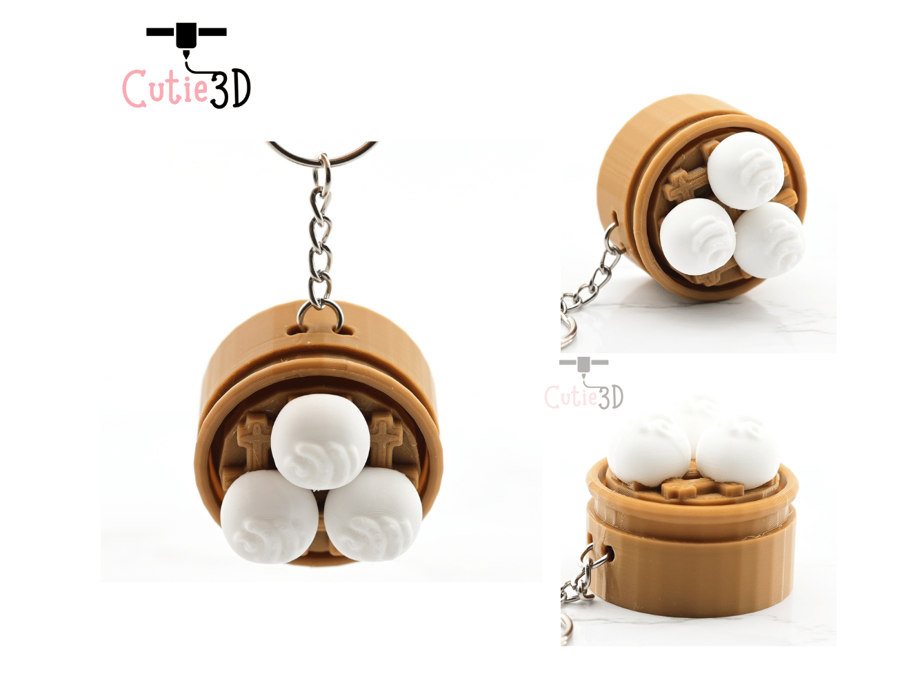 Digital Downloads - Cutie3D Keycap Fidget Clicker Steam Bao Bun Keychain - Cute Backpack Keychain