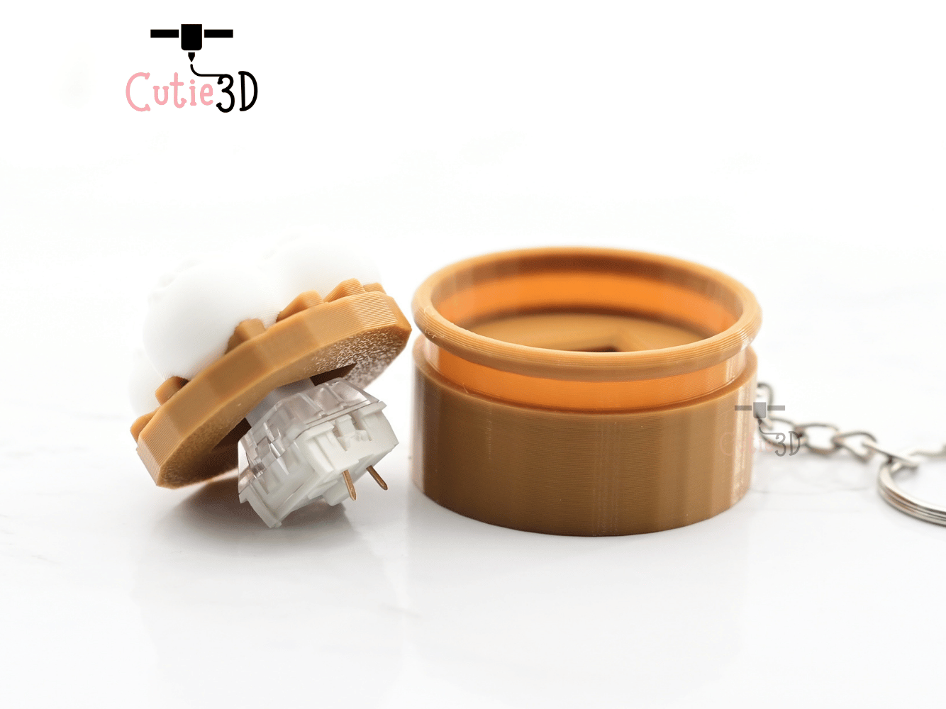 Digital Downloads - Cutie3D Keycap Fidget Clicker Steam Bao Bun Keychain - Cute Backpack Keychain