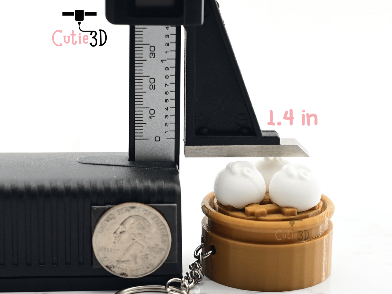 Digital Downloads - Cutie3D Keycap Fidget Clicker Steam Bao Bun Keychain - Cute Backpack Keychain