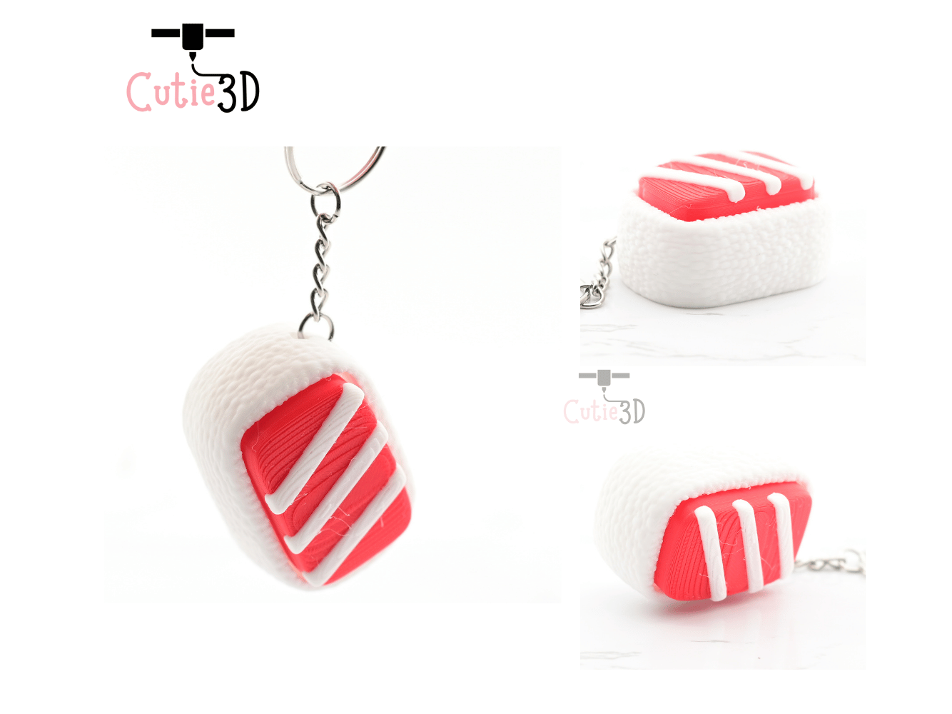 Digital Downloads - Cutie3D Keycap Fidget Clicker Sushi Keychain - Cute Backpack Keychain