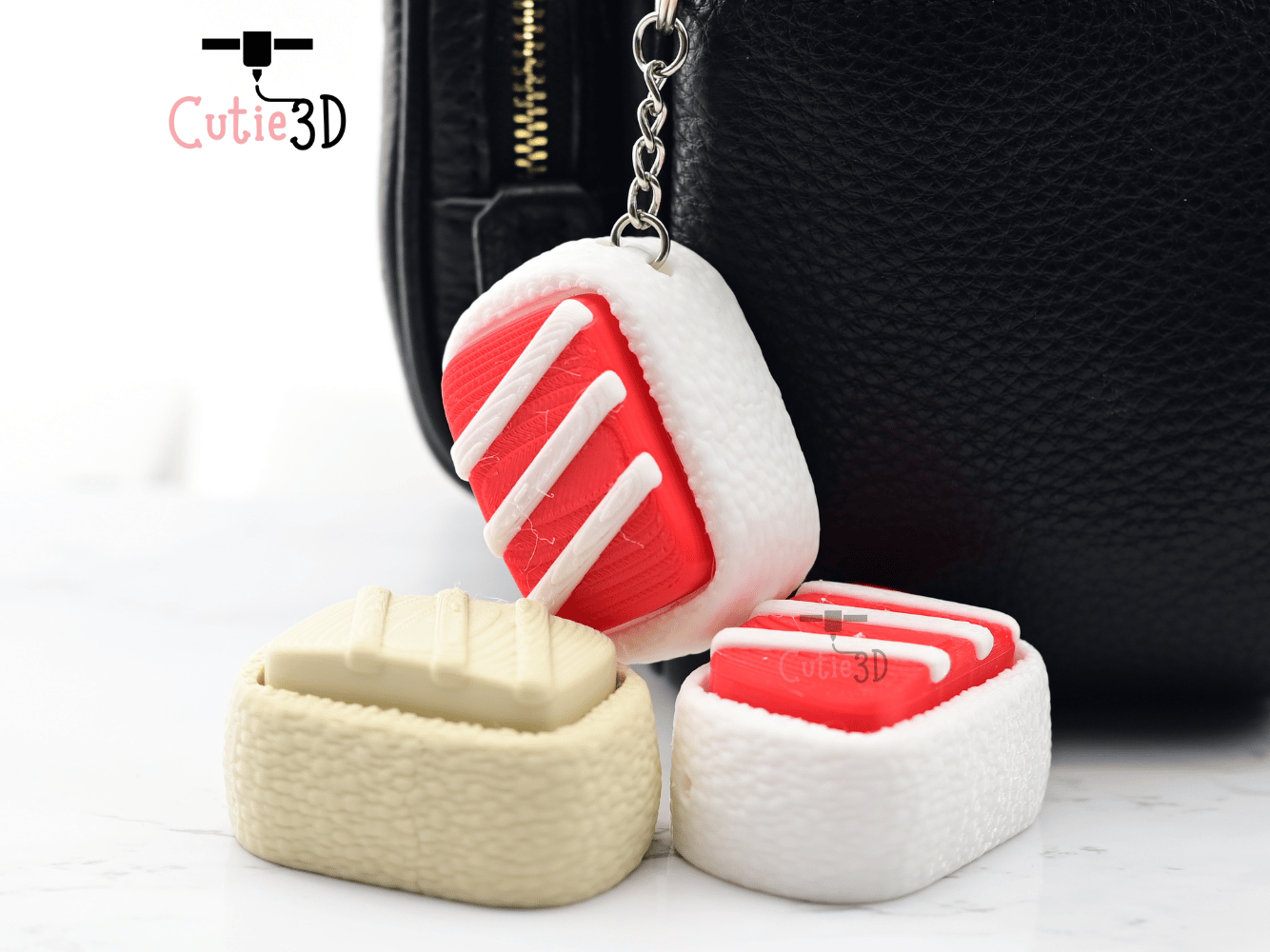 Digital Downloads - Cutie3D Keycap Fidget Clicker Sushi Keychain - Cute Backpack Keychain