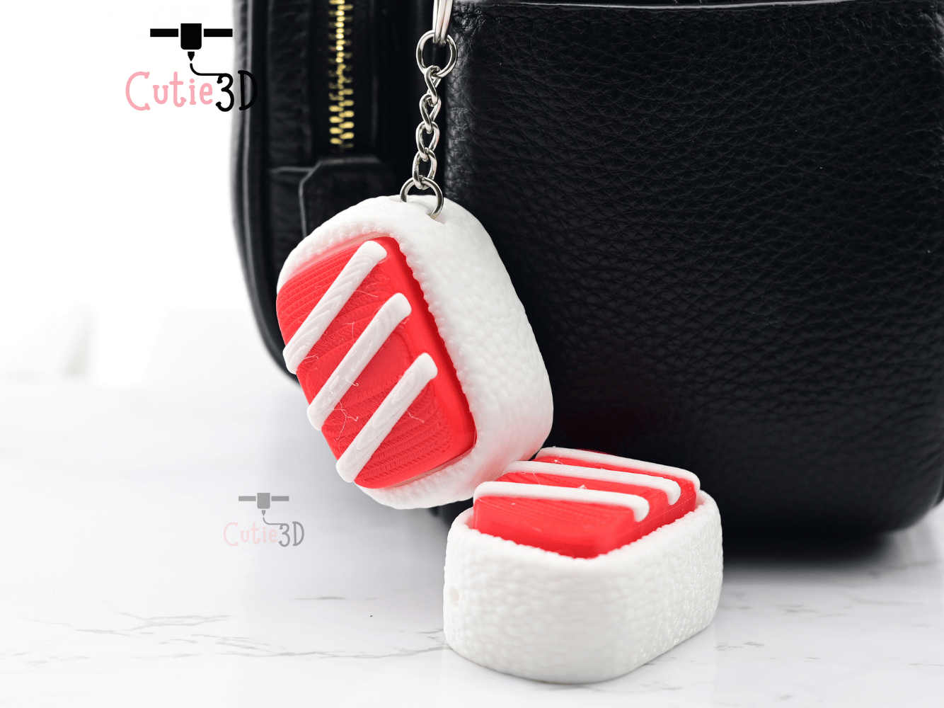 Digital Downloads - Cutie3D Keycap Fidget Clicker Sushi Keychain - Cute Backpack Keychain