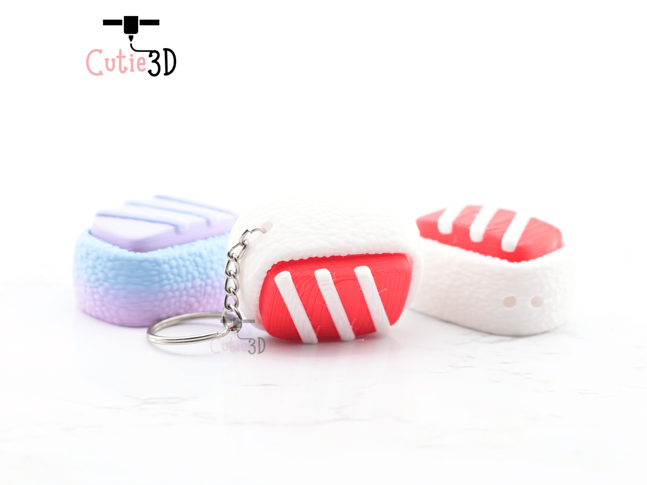 Digital Downloads - Cutie3D Keycap Fidget Clicker Sushi Keychain - Cute Backpack Keychain