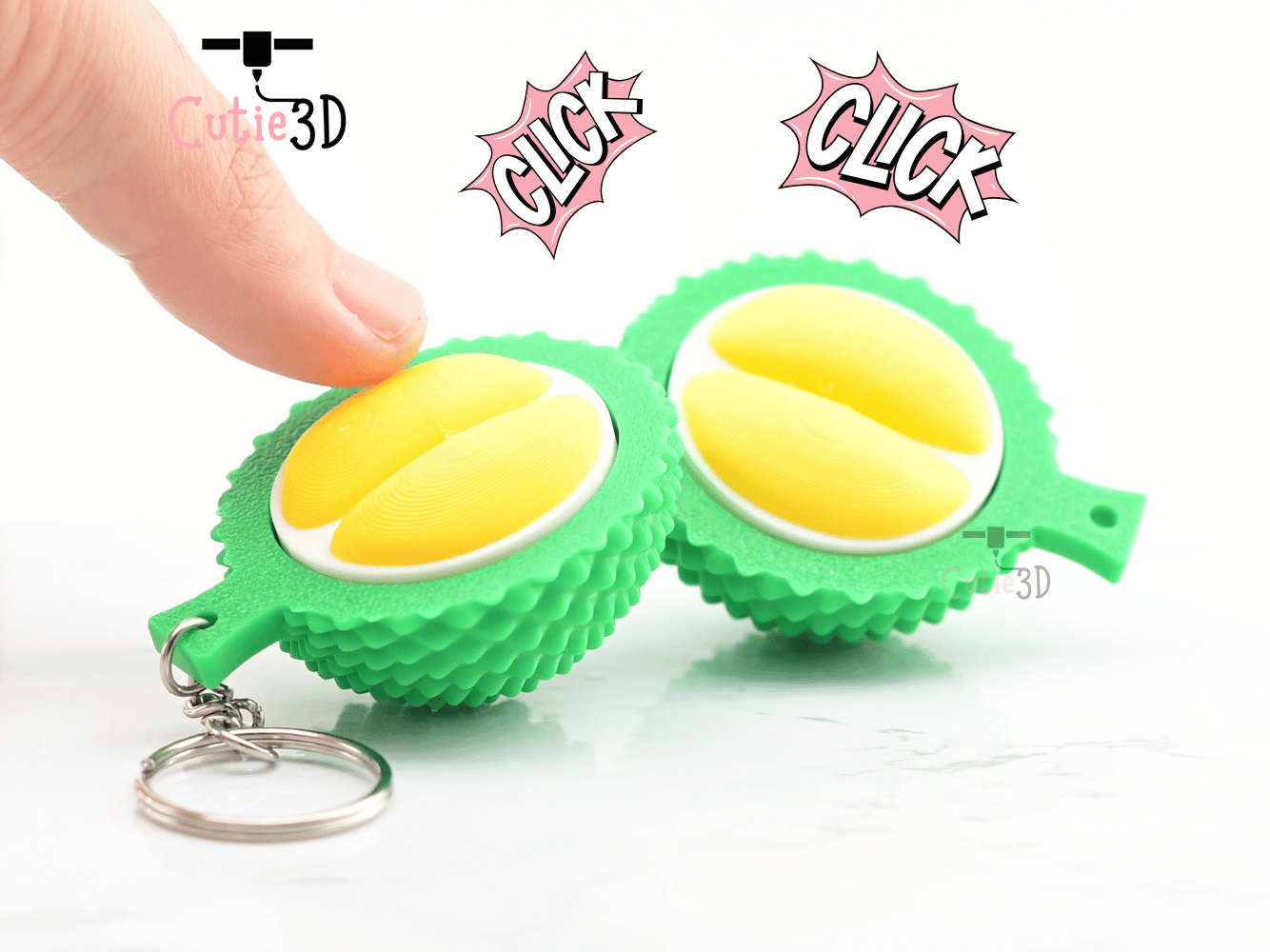 Digital Downloads - Cutie3D Keycap Fidget Keychain Durian Keychain - Cute Backpack Keychain