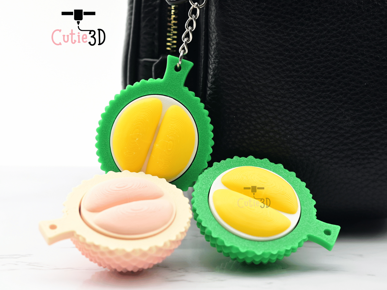 Digital Downloads - Cutie3D Keycap Fidget Keychain Durian Keychain - Cute Backpack Keychain