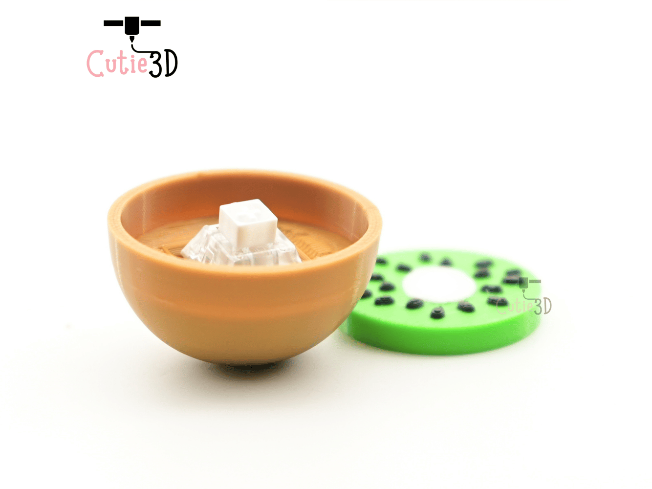 Digital Downloads - Cutie3D Kiwi Slice For Fruit Lovers Keycap Fidget Clicker Keychain - Cute Backpack Keychain