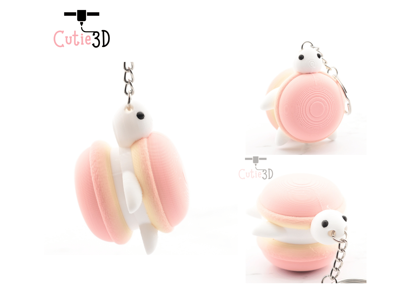 Digital Downloads - Cutie3D Macaron Turtle Keycap Fidget Clicker Keychain - Cute Backpack Keychain