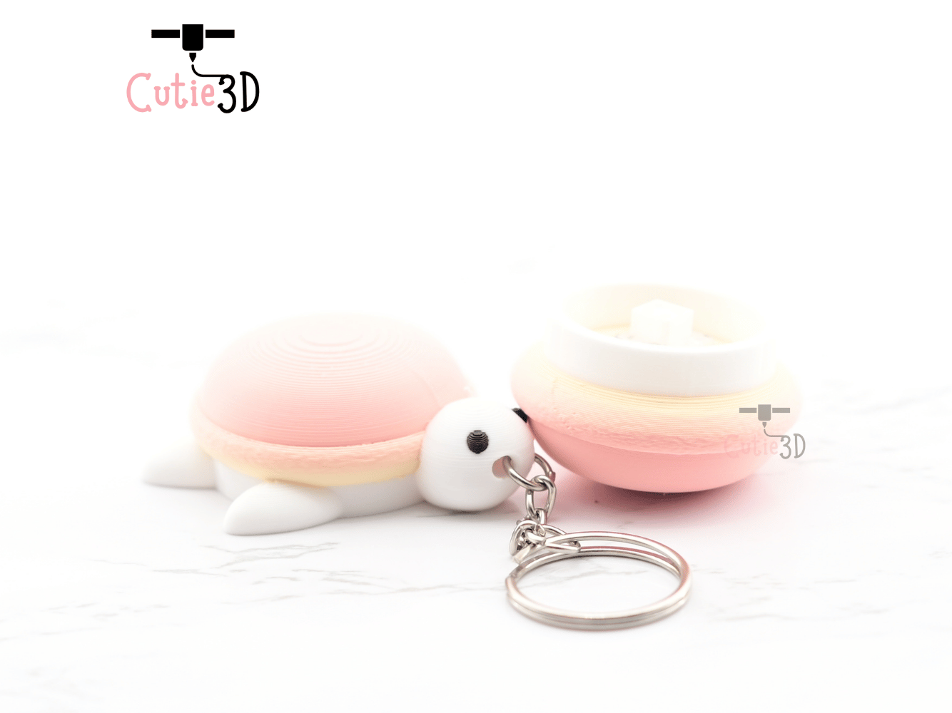 Digital Downloads - Cutie3D Macaron Turtle Keycap Fidget Clicker Keychain - Cute Backpack Keychain