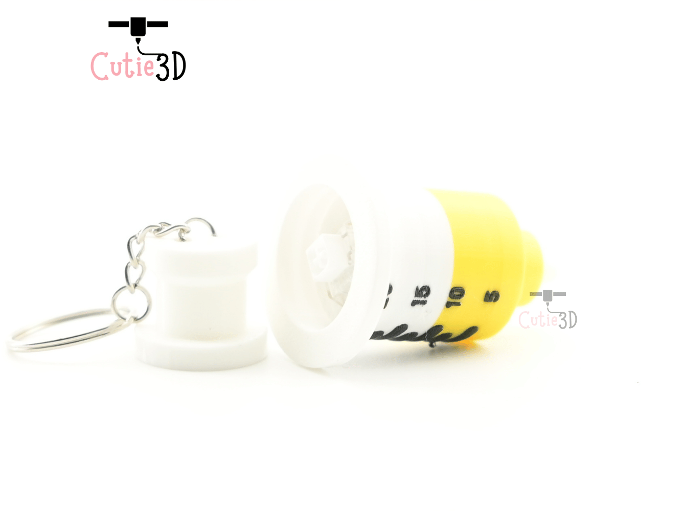 Digital Downloads - Cutie3D Medical-Themed Syringe Keycap Fidget Clicker Keychain - Cute Backpack Keychain