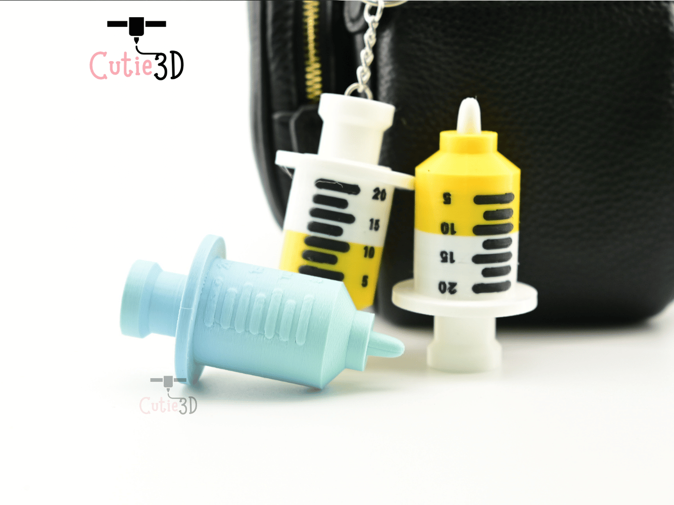 Digital Downloads - Cutie3D Medical-Themed Syringe Keycap Fidget Clicker Keychain - Cute Backpack Keychain