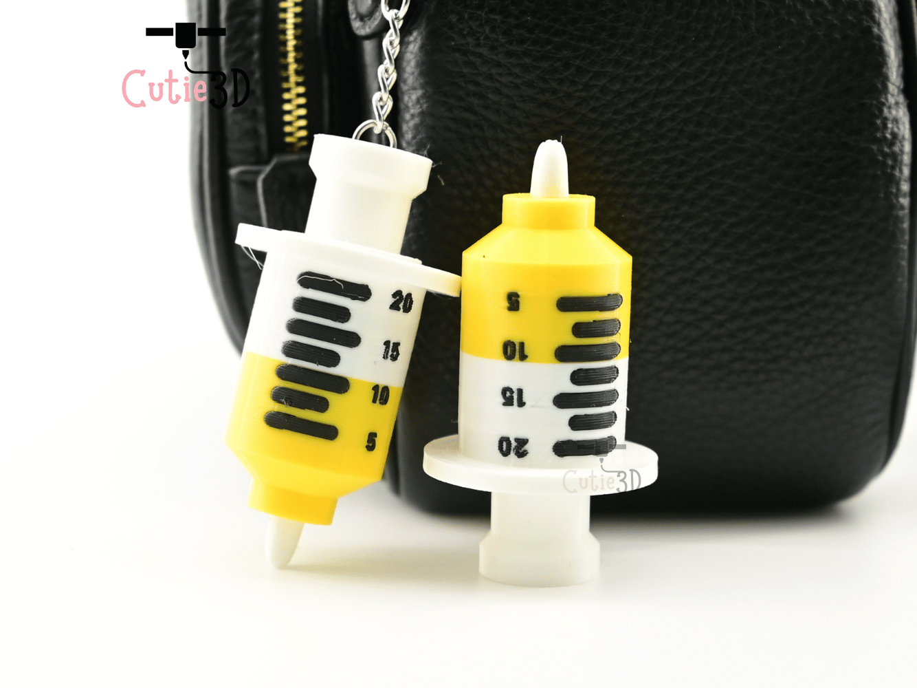 Digital Downloads - Cutie3D Medical-Themed Syringe Keycap Fidget Clicker Keychain - Cute Backpack Keychain