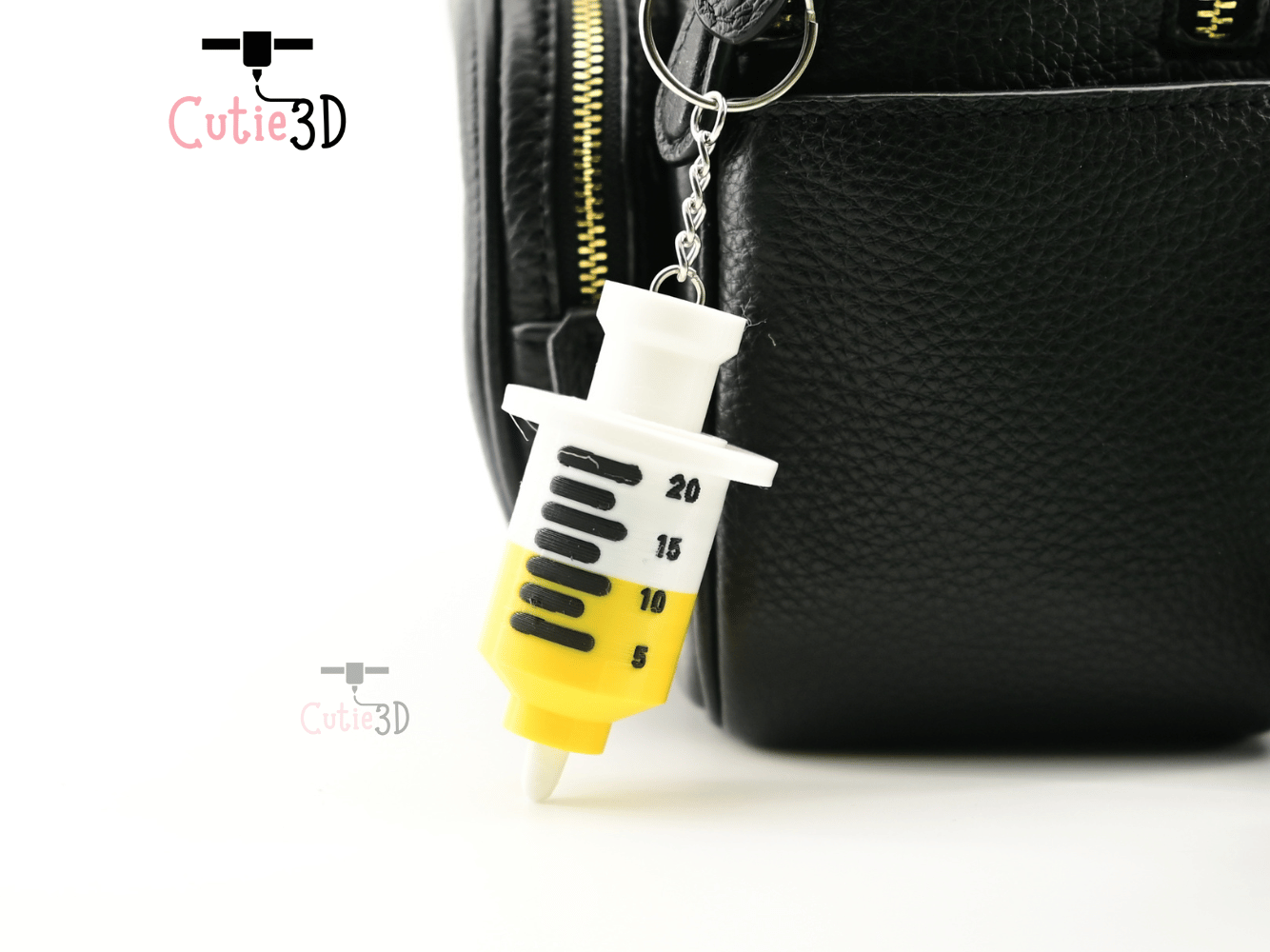 Digital Downloads - Cutie3D Medical-Themed Syringe Keycap Fidget Clicker Keychain - Cute Backpack Keychain