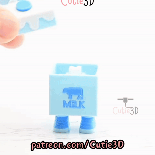 Digital Downloads - Cutie3D Milk Carton With Legs Keycap Fidget Clicker Keychain - Cute Backpack Keychain