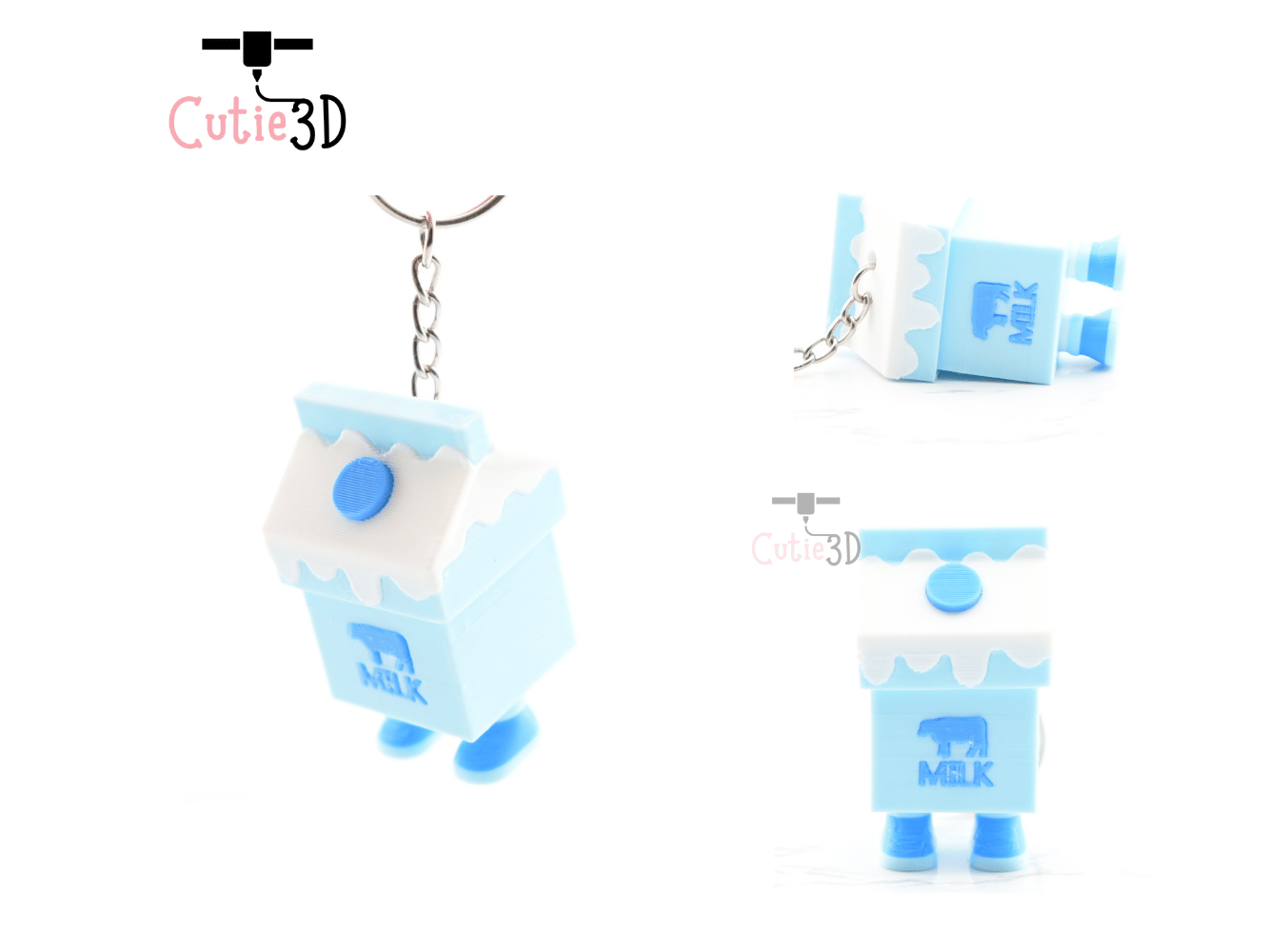 Digital Downloads - Cutie3D Milk Carton With Legs Keycap Fidget Clicker Keychain - Cute Backpack Keychain
