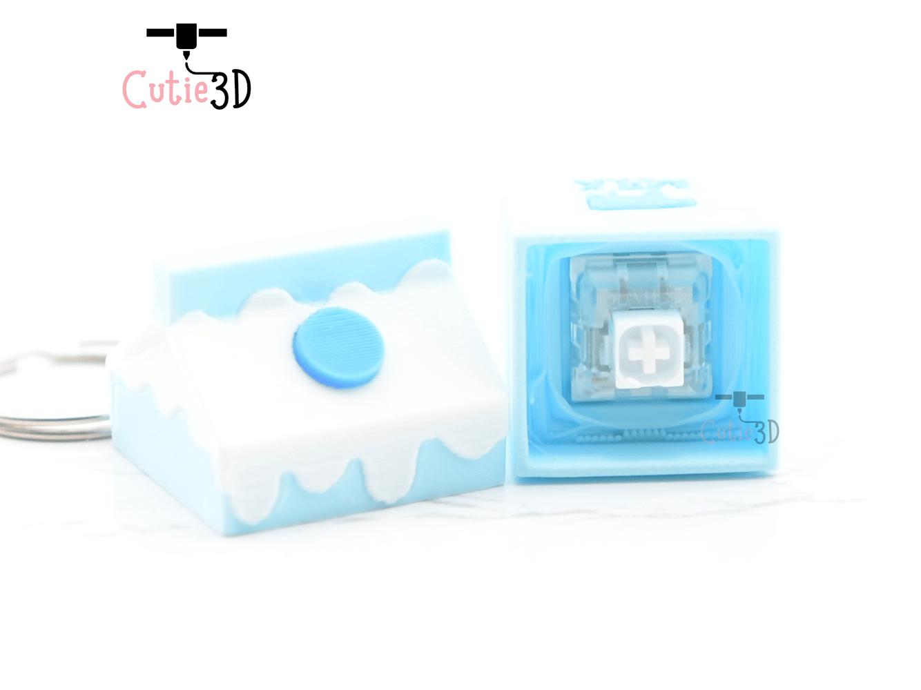 Digital Downloads - Cutie3D Milk Carton With Legs Keycap Fidget Clicker Keychain - Cute Backpack Keychain