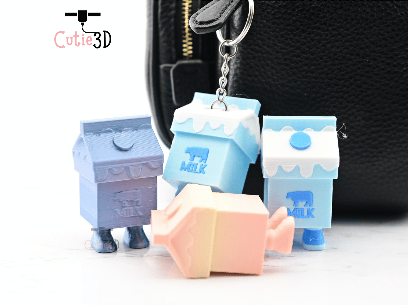 Digital Downloads - Cutie3D Milk Carton With Legs Keycap Fidget Clicker Keychain - Cute Backpack Keychain