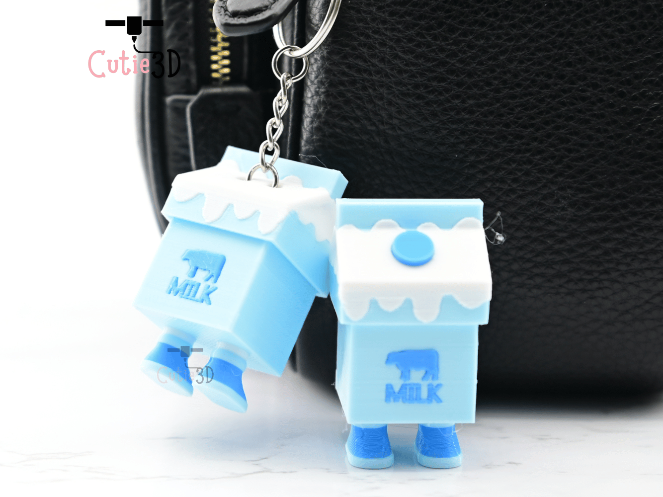 Digital Downloads - Cutie3D Milk Carton With Legs Keycap Fidget Clicker Keychain - Cute Backpack Keychain