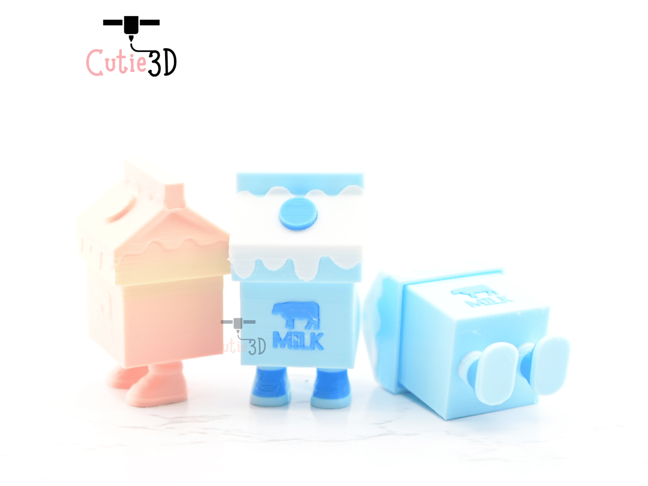 Digital Downloads - Cutie3D Milk Carton With Legs Keycap Fidget Clicker Keychain - Cute Backpack Keychain