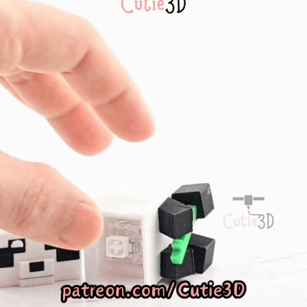 Digital Downloads - Cutie3D Minecraft Bamboo Panda Keycap Fidget Clicker Keychain - Cute Backpack Keychain