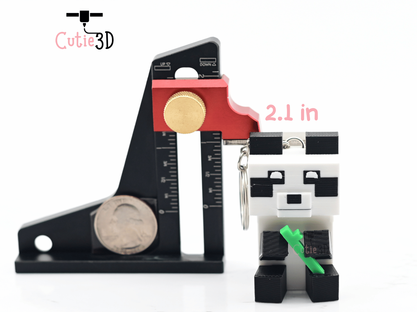 Digital Downloads - Cutie3D Minecraft Bamboo Panda Keycap Fidget Clicker Keychain - Cute Backpack Keychain