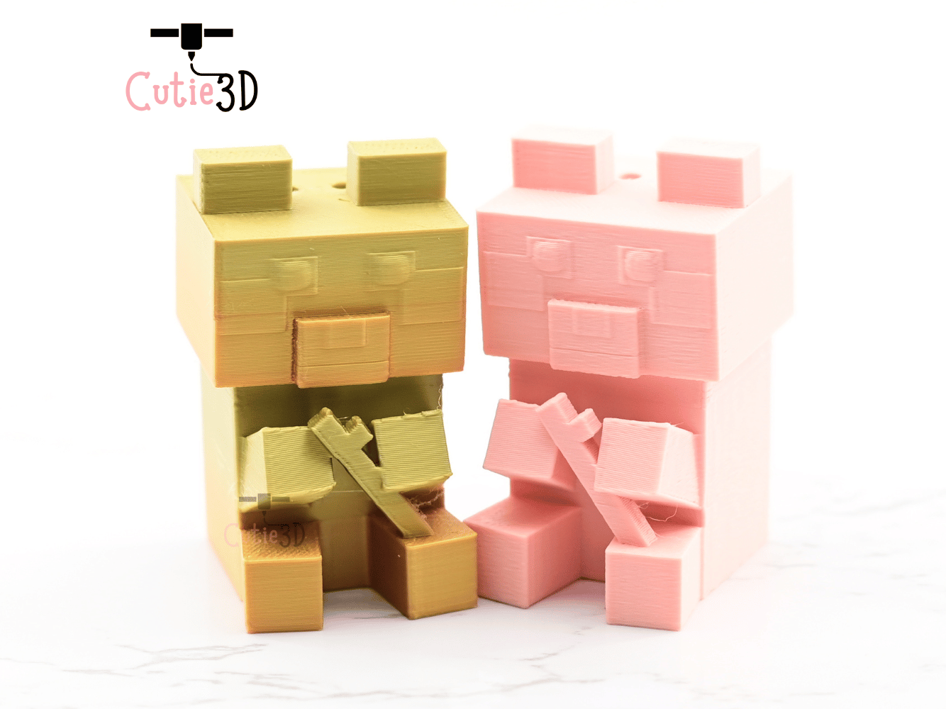 Digital Downloads - Cutie3D Minecraft Bamboo Panda Keycap Fidget Clicker Keychain - Cute Backpack Keychain