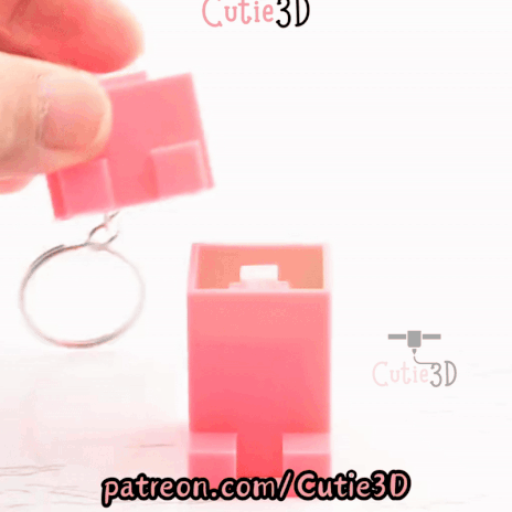 Digital Downloads - Cutie3D Minecraft Pig Keycap Fidget Clicker Keychain - Cute Backpack Keychain