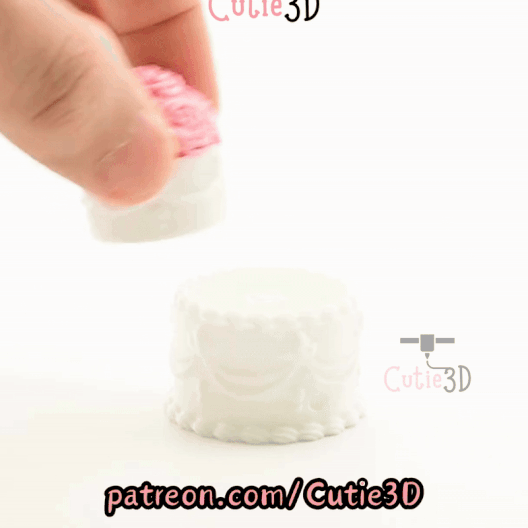 Digital Downloads - Cutie3D Mini Rose Wedding Cake Keycap Fidget Clicker Keychain - Cute Backpack Keychain