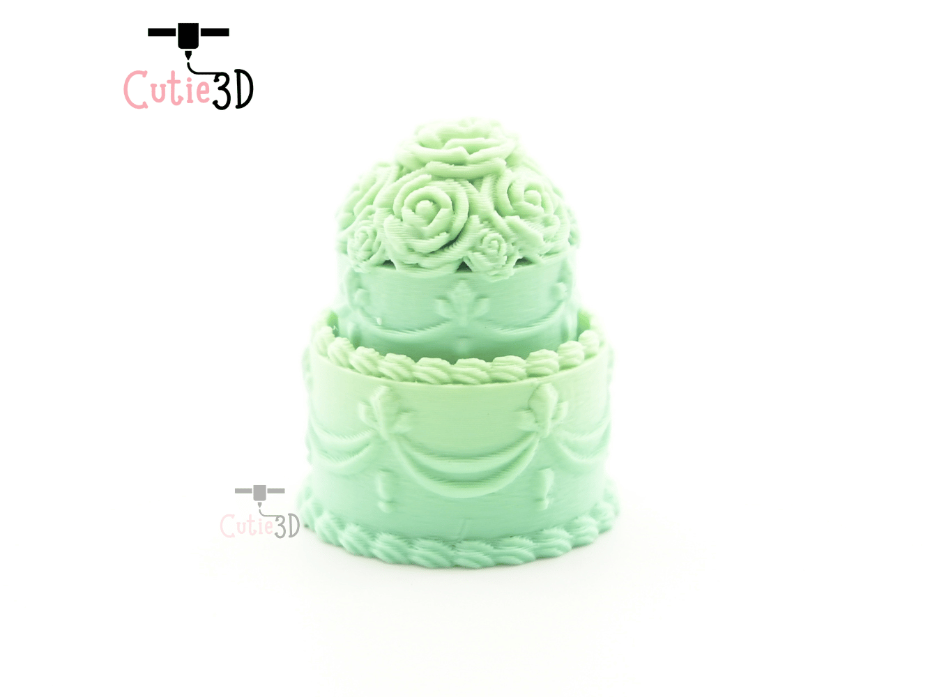 Digital Downloads - Cutie3D Mini Rose Wedding Cake Keycap Fidget Clicker Keychain - Cute Backpack Keychain