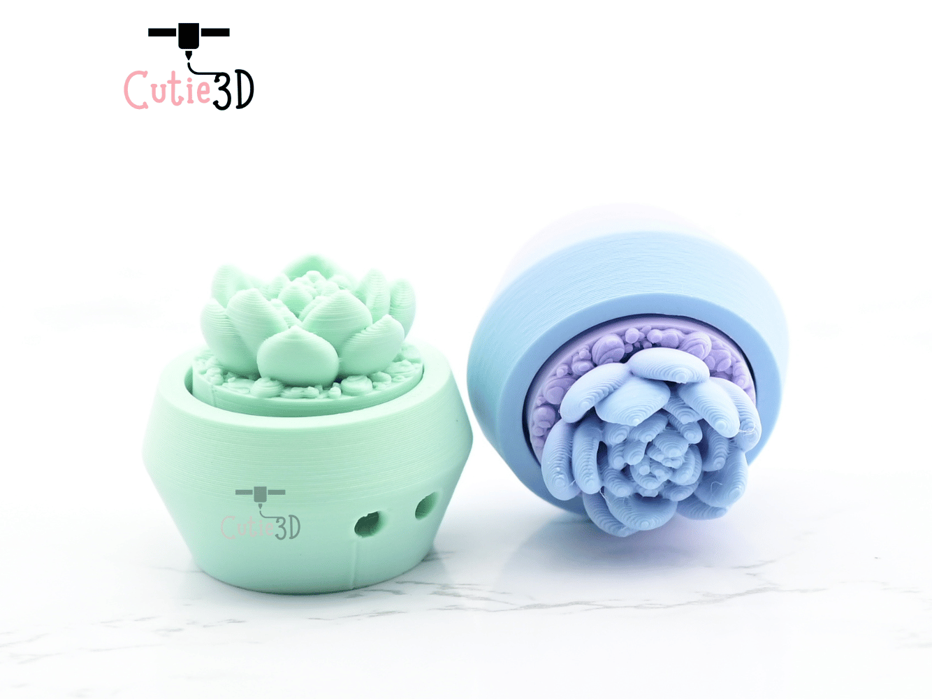 Digital Downloads - Cutie3D Moonstone Succulent Keycap Fidget Clicker Keychain - Cute Backpack Keychain