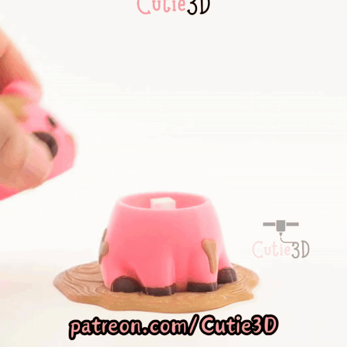 Digital Downloads - Cutie3D Muddy Pig Keycap Fidget Clicker Keychain - Cute Backpack Keychain