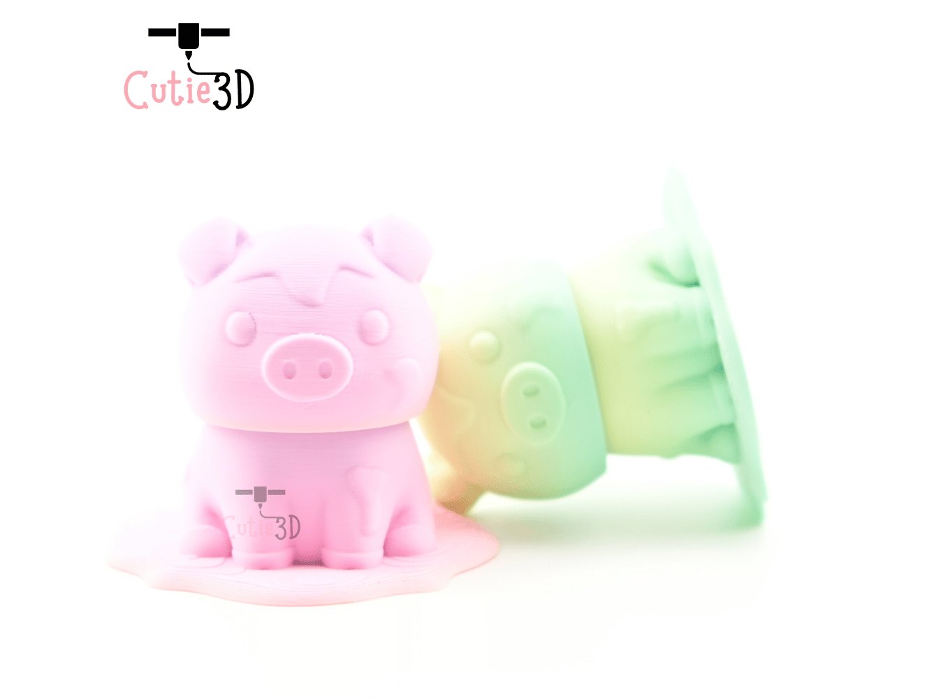 Digital Downloads - Cutie3D Muddy Pig Keycap Fidget Clicker Keychain - Cute Backpack Keychain