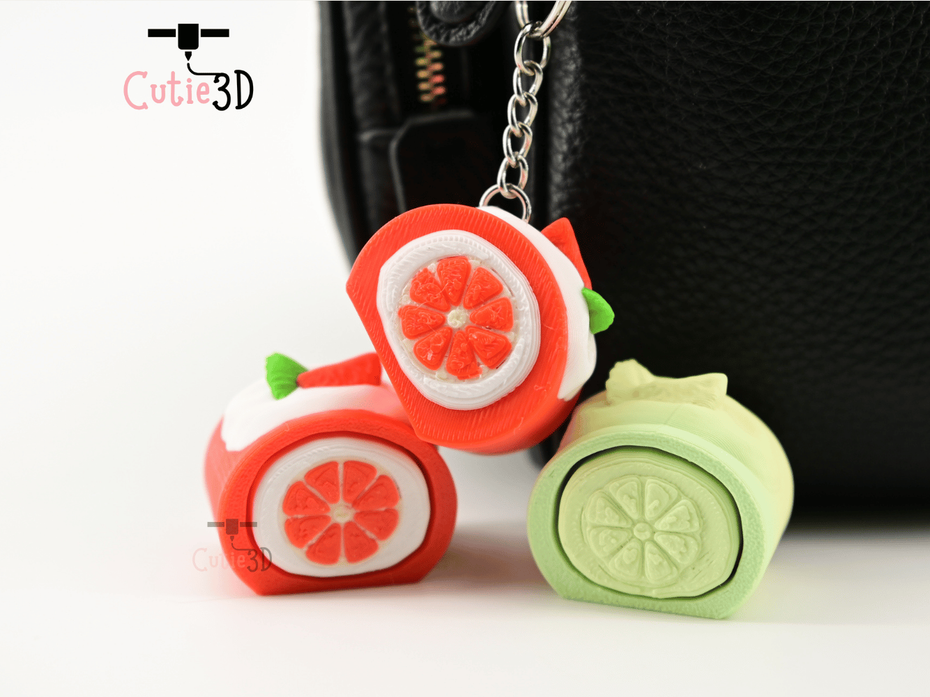 Digital Downloads - Cutie3D Orange Cake For Food Lovers Keycap Fidget Clicker Keychain - Cute Backpack Keychain