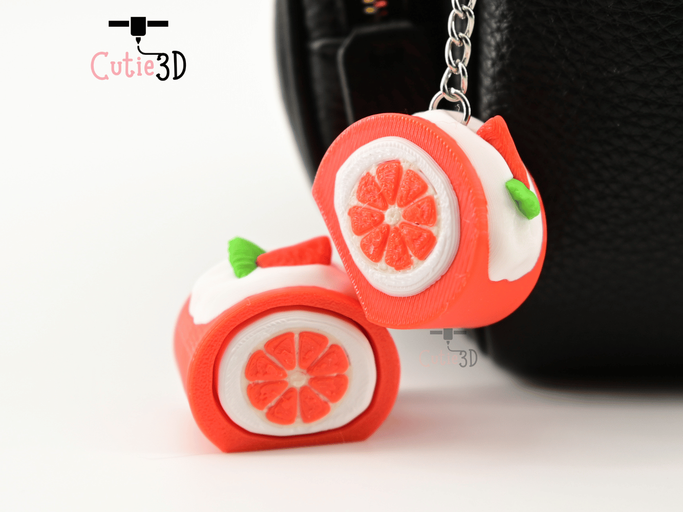 Digital Downloads - Cutie3D Orange Cake For Food Lovers Keycap Fidget Clicker Keychain - Cute Backpack Keychain