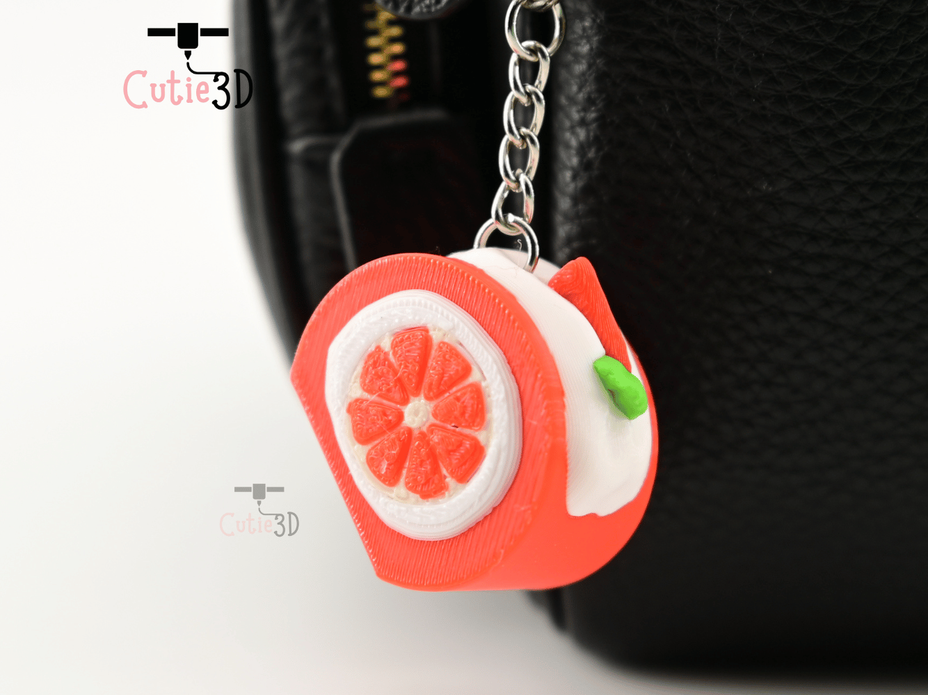 Digital Downloads - Cutie3D Orange Cake For Food Lovers Keycap Fidget Clicker Keychain - Cute Backpack Keychain