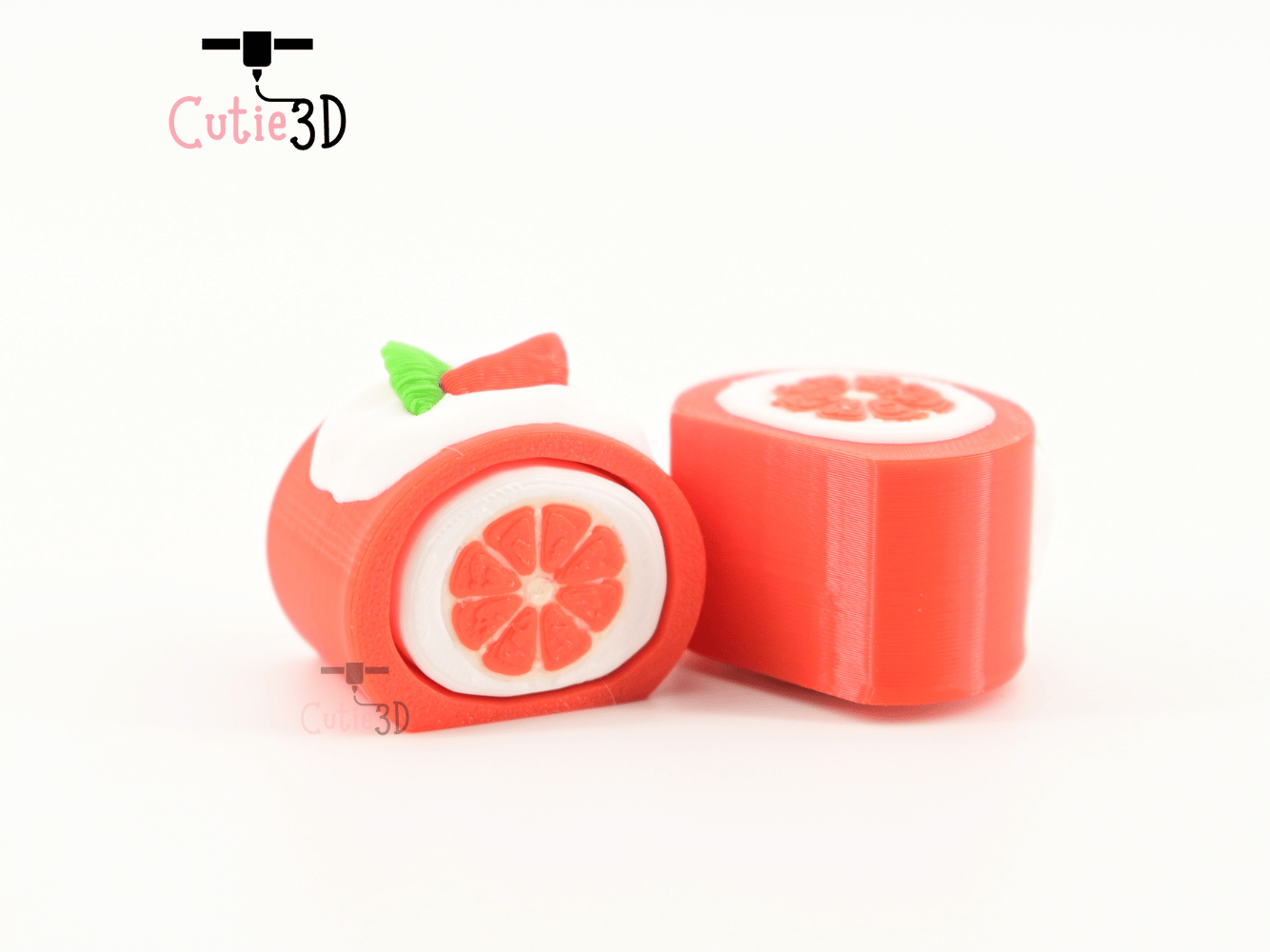 Digital Downloads - Cutie3D Orange Cake For Food Lovers Keycap Fidget Clicker Keychain - Cute Backpack Keychain