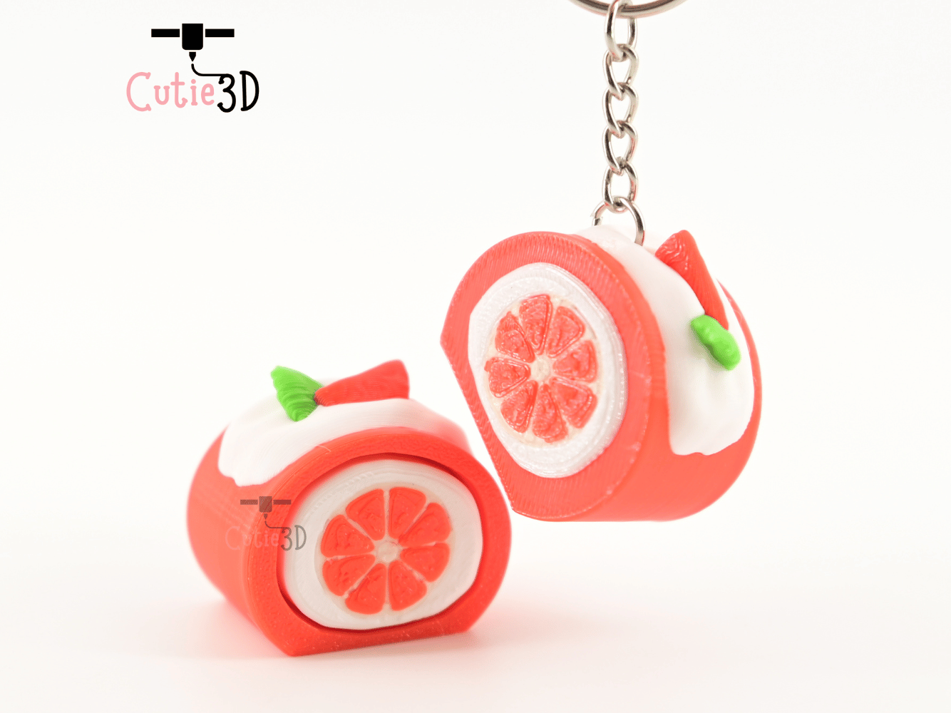 Digital Downloads - Cutie3D Orange Cake For Food Lovers Keycap Fidget Clicker Keychain - Cute Backpack Keychain