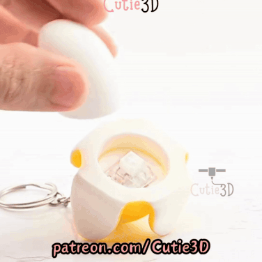 Digital Downloads - Cutie3D Peeled Banana Keycap Fidget Clicker Keychain - Cute Backpack Keychain