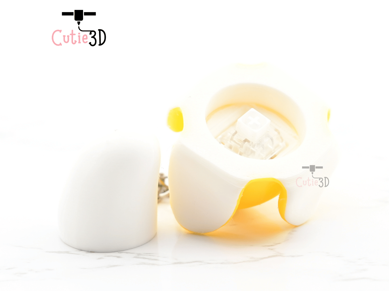 Digital Downloads - Cutie3D Peeled Banana Keycap Fidget Clicker Keychain - Cute Backpack Keychain