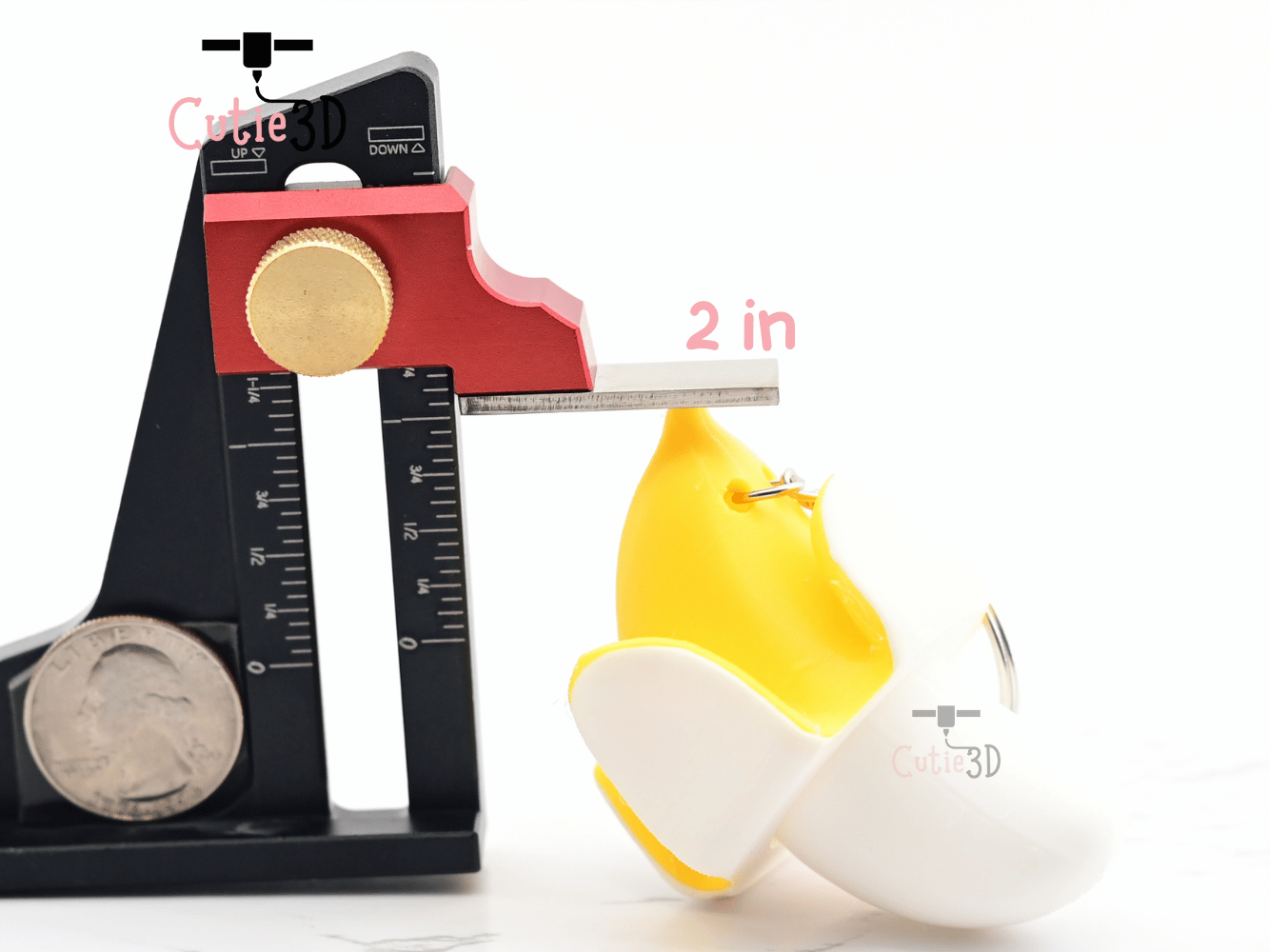 Digital Downloads - Cutie3D Peeled Banana Keycap Fidget Clicker Keychain - Cute Backpack Keychain