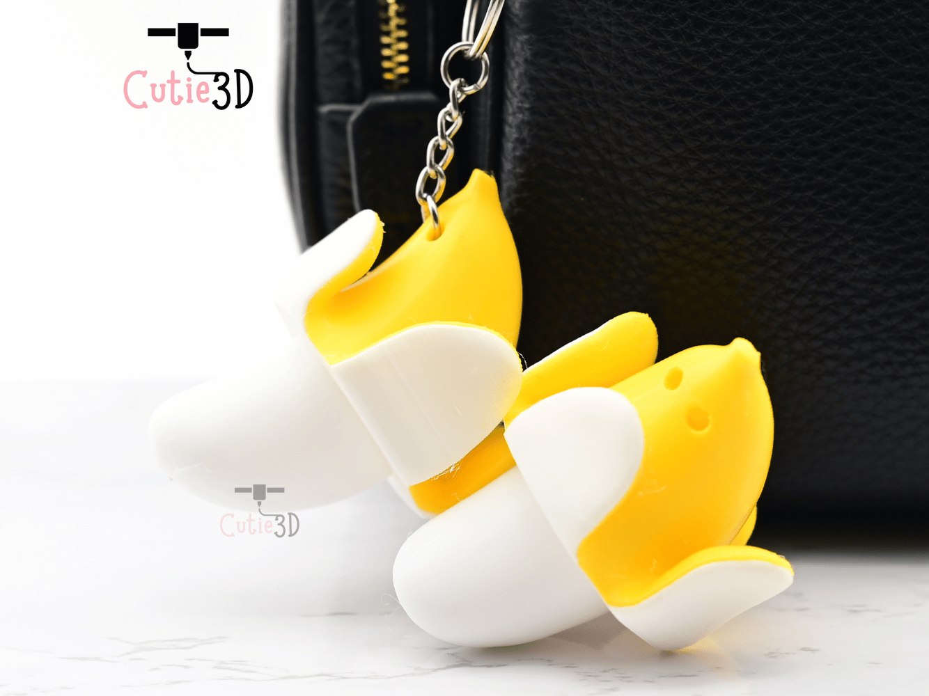 Digital Downloads - Cutie3D Peeled Banana Keycap Fidget Clicker Keychain - Cute Backpack Keychain